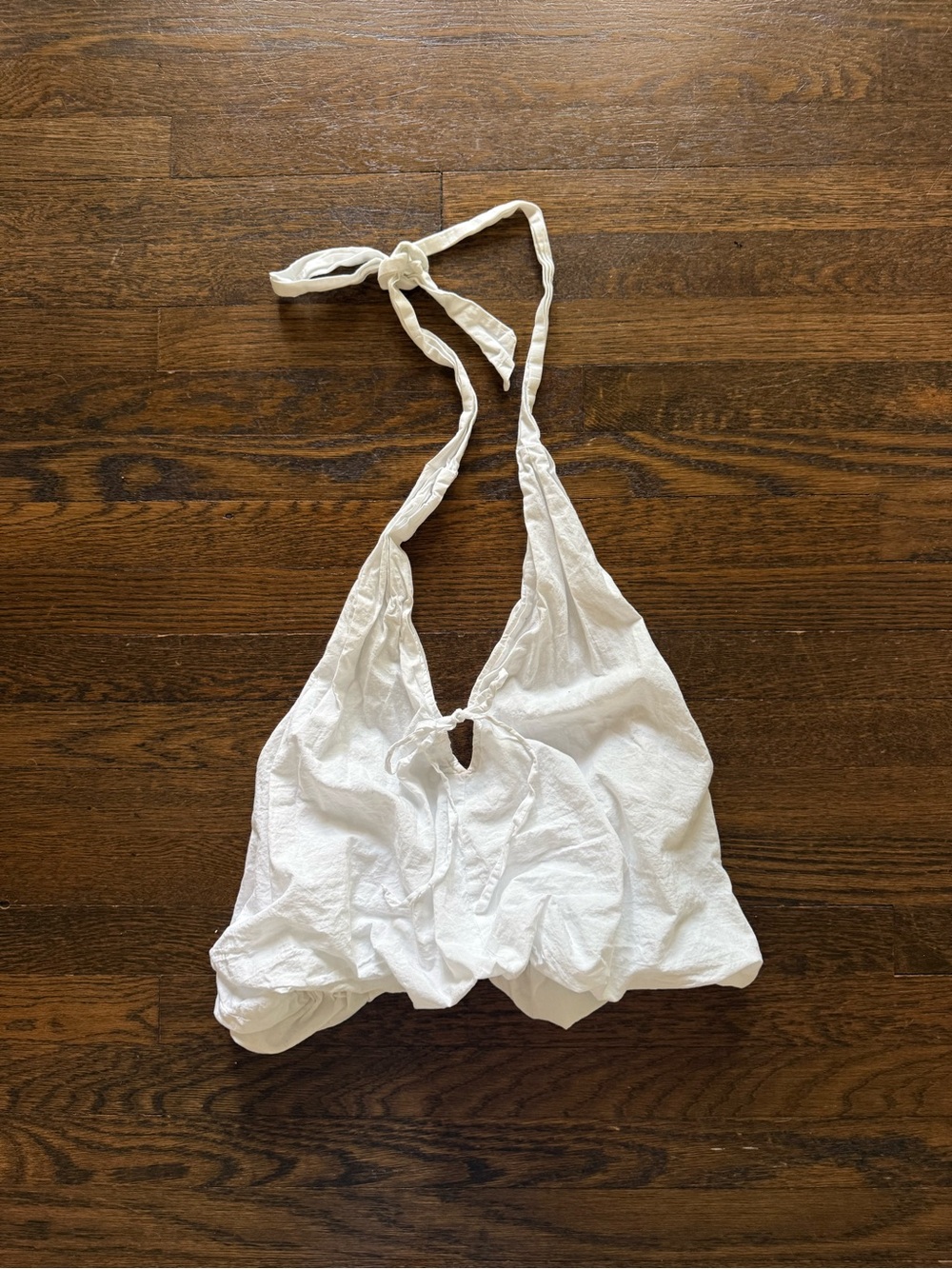 Free People Cream Halter Tie-Back Tank